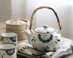 ست چای نقاشی // ست چای نقره ای نقاشی // ست چای نقاشی Whimsical دکوراسیون منزل با دست