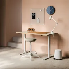میز تحریر SKARSTA ، بژ ، سفید ، 47 1 / 4x27 1/2 "- IKEA