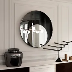 آینه آرت دکو.  آینه دیواری مستطیل بزرگ الهام گرفته از عتیقه.  دکور آویز دیواری به سبک دهه 1930 با شکلی زیبا و متقارن.