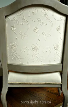 صندلی کنار صندلی به سبک فرانسوی {رنگ گچی و پارچه کتانی}
