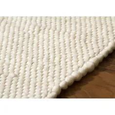 Handgefertigter Flachgewebe-Teppich Blaisdell aus Wolle در کرم
