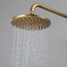 سیستم دوش سنتی دیواری برنجی در معرض آنتیک با سر و دوش دستی 8 اینچ بارانی