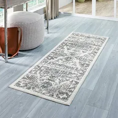 فرش Maples Rugs Distried Tapestry Vintage Non Slip Runner فرش برای فرش کف راهرو راه راه [ساخت آمریکا] ، 2 6 6 ، خنثی