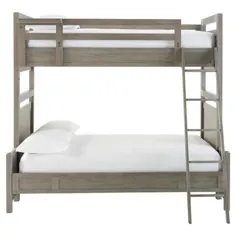 تختخواب سفارشی چوبی خاکستری کلاسیک Clarisse - دوقلو