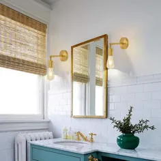 BAODEN Brass Brass Bathroom Wall Sconce Set of 2 Vintage Industrial Lamp Wall Stole Wall Mount Lighting Fixure (طلای رنگ
