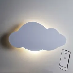 تایمر و ریموت مهد کودک اتاق خواب کودک باتری LED Cloud Wall Light توسط Lights4fun 5056106701421 |  eBay