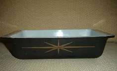 Pyrex STARBURST Black 575-B 2 Quart Space Saver Atomic Casserole Dish Vintage - UBB.threads