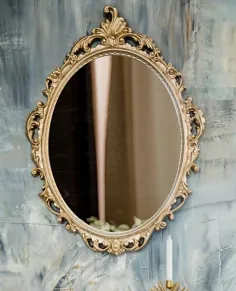 آینه دیواری تزئینی ، آینه های آویز قدیمی برای دکوراسیون اتاق نشیمن اتاق خواب ، عتیقه بیضی
