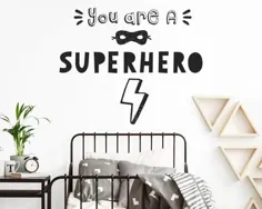برچسب دیوار کودک مهد کودک Superhero اتاق خواب Superhero |  اتسی