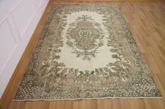 فرش بزرگ ترکیبی فرش فرش قدیمی Oushak Vintage Rug |  اتسی