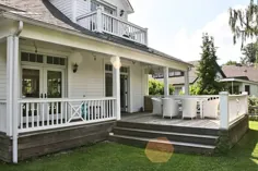خانه باز پشت کاخ سفید خانه های رویایی آمریکایی gmbh balkon، veranda & terrasse im landhausstil |  احترام گذاشتن