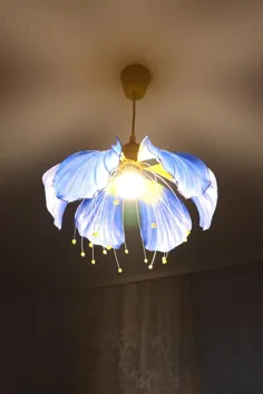 لوستر نور مینیمالیستی نور لامپ چراغ لوستر آویز نور مجسمه سازی لامپ سایه هنر هنر لامپ چراغ نرم لامپ گل