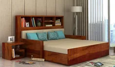 تخت تختخواب شو مبل راحتی ساوانا با فضای ذخیره سازی (اندازه کینگ ، عسل) به صورت آنلاین در هند - Wooden Street