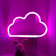 نئون چراغ ابر چراغ های صورتی تزئینی دیواری USB و باتری LED چراغ شب نئون برای اتاق خواب کودکان ، خوابگاه ، جشن عروسی هدایای تولد چراغ مهد کودک (YDF)