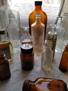 مجموعه آنی بطری های شیشه ای عتیقه 1880 تا |  اتسی