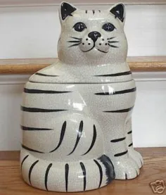 شیشه کوکی گربه ای Dedham Pottery Kitty، Potting Shed |  # 37881942
