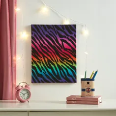 Heritage Club Rainbow Zebra Canvas Wall Art، 11.5 "x 15" - Walmart.com