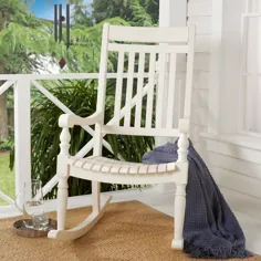 خانه ها و باغ های بهتر صندلی گهواره ای ماهوگی پشت Ridgely Slat Back ، سفید - Walmart.com