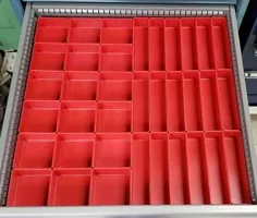 108 PC RED PLASTIC BOX ASSORTMENT 2 "DEEP / FOUR (4) SIZES