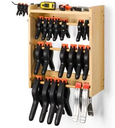 Clamp Rack ، سازمان دهنده گاراژ برای گیره های فنر ، نگهدارنده نگهدارنده گیره ها ، دستگاه نصب شده گاراژ دیواری برای تمام اندازه گیره های فنر