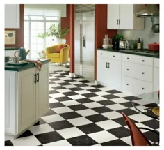 کاشی کف آشپزخانه سیاه و سفید