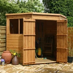 7 7 7 (2.077 2.0 2.077 متر) Mercia Shiplap Corner Shed - فشار تحت درمان