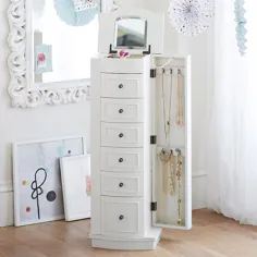 Armoire Jewelry Large Chelsea، Simply White