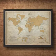 نقشه جهان قدیم نقشه نقشه جهانی پرنعمت جهان دریایی |  اتسی