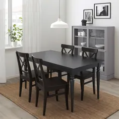 میز و 4 صندلی INGATORP / INGOLF ، مشکی ، قهوه ای - مشکی - IKEA