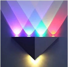 Lemonbest مثلث مدرن 5W LED دیوار شکن نور راهرو داخلی با پایین لامپ دیواری دیوار