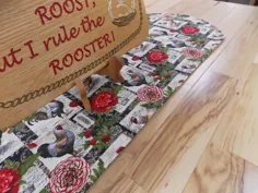 Reverseible Rooster Table Runner Reversible Rooster French |  اتسی