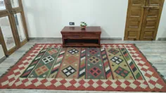 چند رنگ پشم جوت گلیم فرش ایرانی فرش 6x9 پا منطقه بزرگ |  اتسی