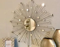 آینه 30 "Sparkle Sunburst Mirror (Gems) ، Sunburst Mirror ، Starburst Mirror ، آینه تزئینی دیواری ، آینه آفتاب ، آفتاب Sunburst Gold ، دکوراسیون منزل