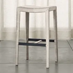 صندلی چوبی بدون پشت چرم Folio Sand Top-Grain + نظرات |  جعبه و بشکه