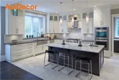 کابینت آشپزخانه نقاشی با رنگ سفید خاکستری با طراحی مدرن