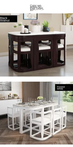 Karois mesa de comedor CL22 minimalista، moderna، Rectangular، creativa، redondo de madera sólida، de mármol، para el hogar، Envío Gratis | مساجد کمدین |  - AliExpress