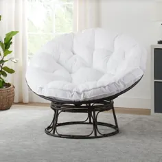 صندلی و خانه های بهتر Papasan صندلی با کوسن شرپا ، سفید - Walmart.com