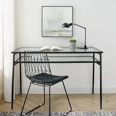میز دو طبقه فلزی و شیشه ای ارکیده نقره ای (سیاه)