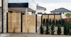 حفاظت از حریم خصوصی حصار چوب کاج چوبی فلز آنتراکت مدرن · فولاد ظریف