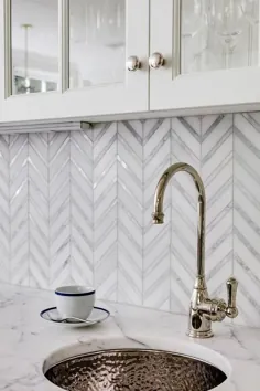 سینک ظرفشویی نیکل نواری با پیشخوان مرمر - انتقالی - آشپزخانه