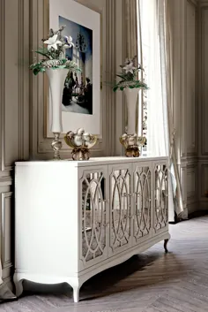 تخته های فرعی آینه دار سفید بالا ایتالیایی - فضای داخلی ژولیت
