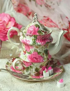 SPRING GARDEN ROSES چای برای یک ست