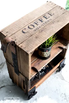 میز کناری جعبه قهوه سبد خرید صنعتی Faux