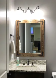 آینه دیواری RUSTIC DISTRESSED آینه دیواری آینه حمام روستایی |  اتسی