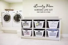 اتاق لباسشویی مرتب کردن زندگی با یک بار بارگیری در یک زمان دیوار وینیل |  اتسی