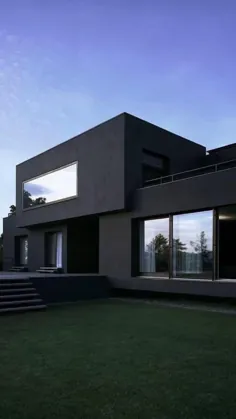 نمای بیرونی خانه مشکی | خانه تمام سیاه | زیبایی خانه مشکی | زیبایی شناسی سیاه