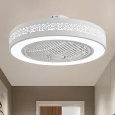 پنکه سقفی چراغ سقفی چراغ آویز 21.5 اینچ LED آویز شکل درام سفید چراغ