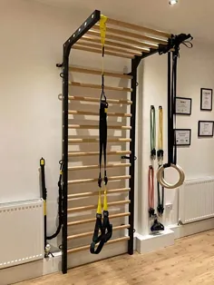 میله های فلزی / چوبی (نردبان سوئدی) ARTIMEX برای درمان فیزیکی و ژیمناستیک - مورد استفاده در خانه ها ، کلینیک ها و مراکز تناسب اندام - 7 فوت ، 10 1/2 x 2 فوت ، 11 1/2 اینچ ، مدل اسپارتان ، کد 277 / سیاه