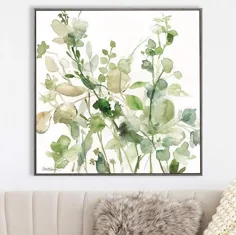 Sage Garden II 30 "Square Stretched Framed Framed Canvas Wall Art - # 66C41 | لامپ های Plus
