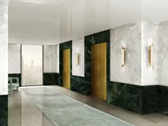 قرارداد طراحی هتل پیشرفته با چراغ دیواری مرمر و برنج